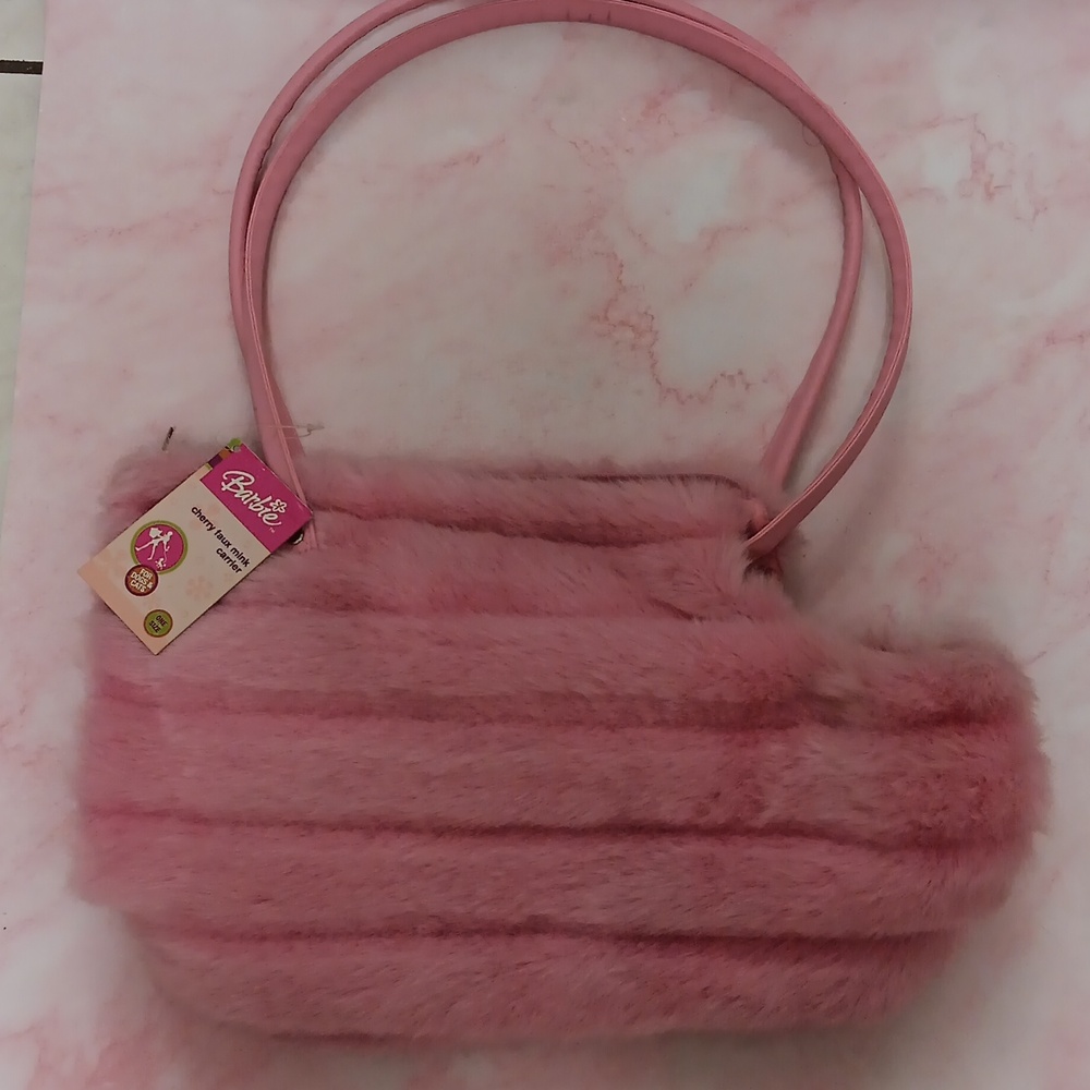 HOST PICK!! Brand New VINTAGE Y2K BARBIE FAUX MINK CAT/DOG CARRIER